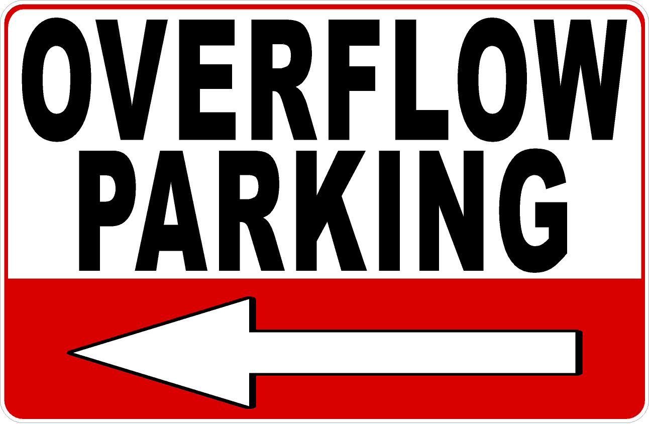 Overflow Parking Sign with Directional Arrow Options