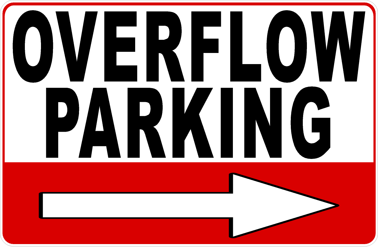 Overflow Parking with Right Arrow Sign