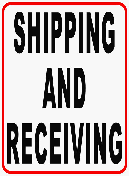 Shipping and Receiving Sign With Optional Directional Arrow