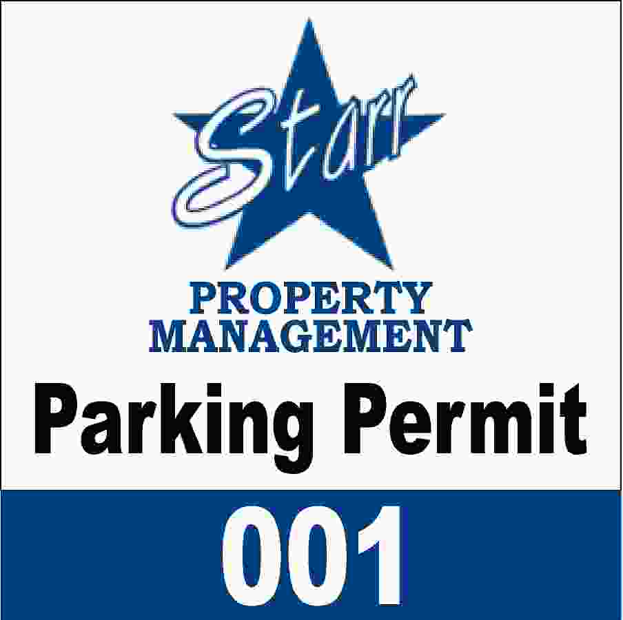 Parking Permit with Numbering Decal