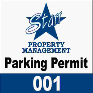 Parking Permit with Numbering Decal
