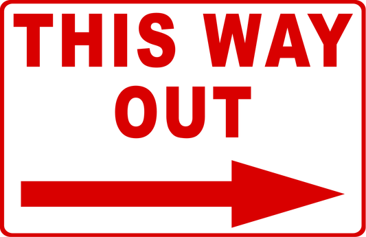 This Way Out With Right Arrow Sign