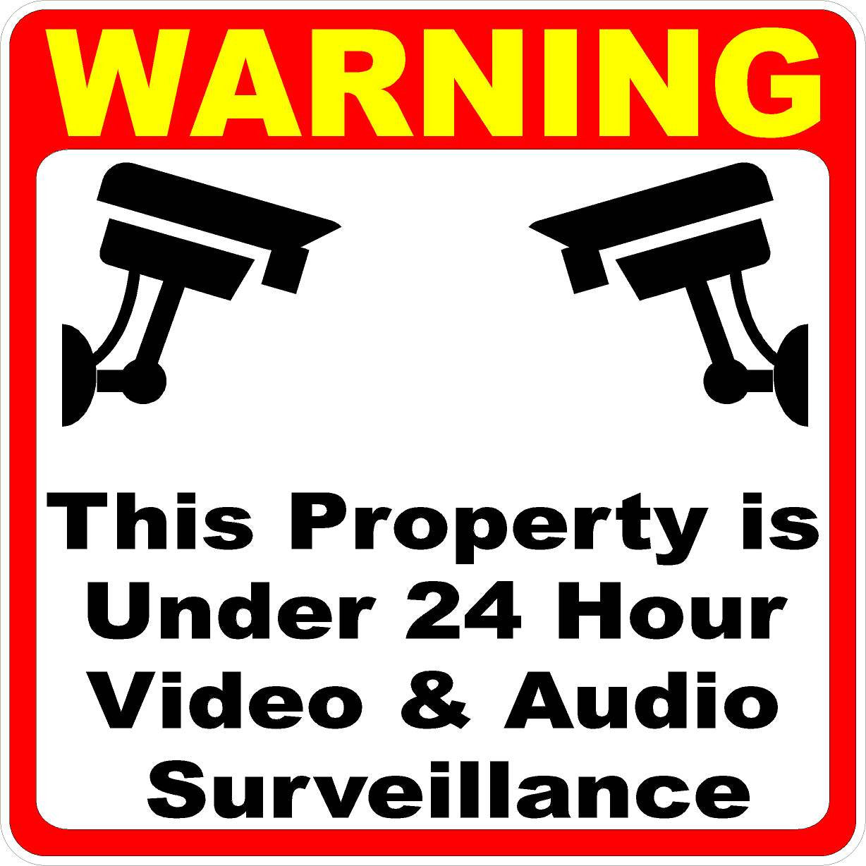 Warning Property Under 24 Hour Video Surveillance Decal Pack
