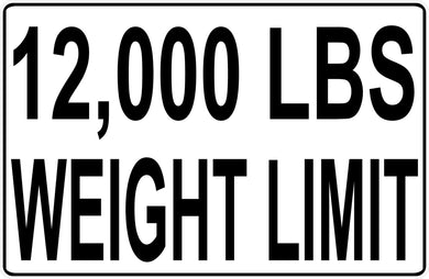Weight Limit Safety Sign