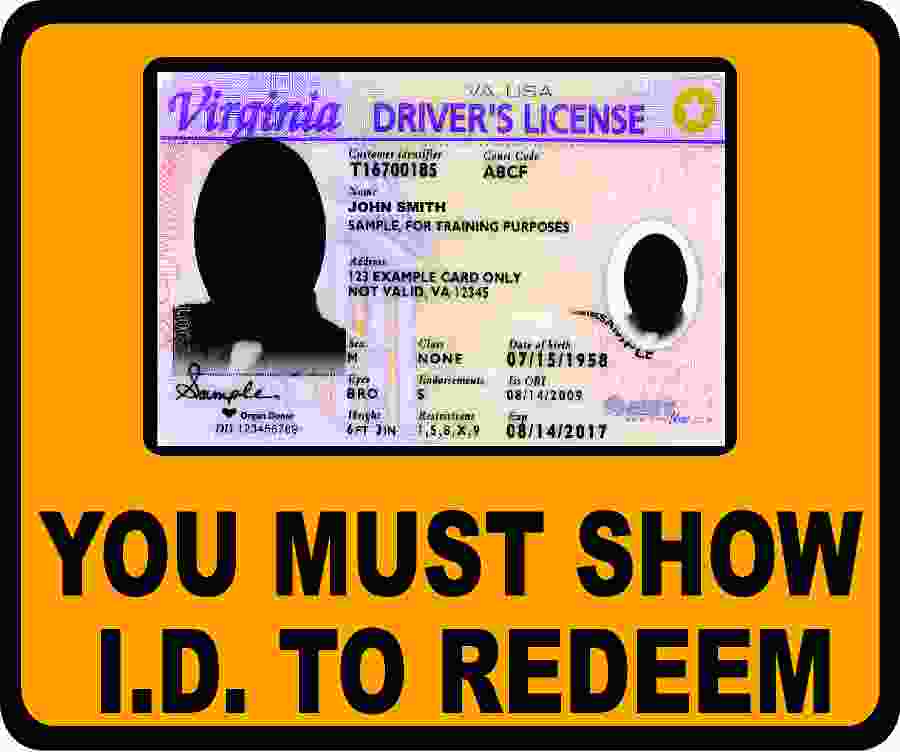 You Must Show ID to Redeem Decal
