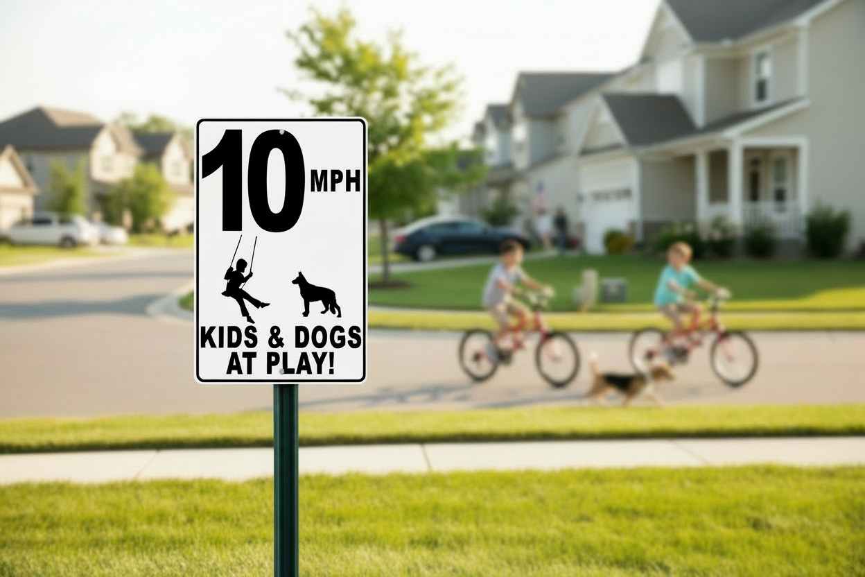 10 mph speed limit sign Kids at Play Sign Sala Graphics