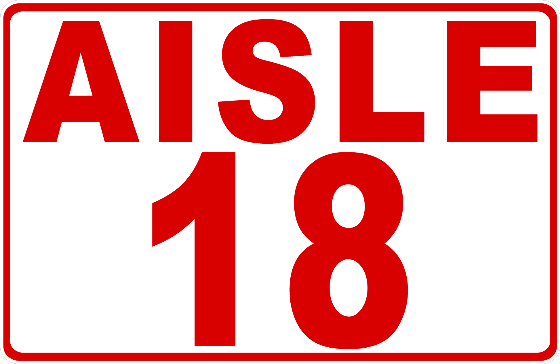 Aisle Number Sign