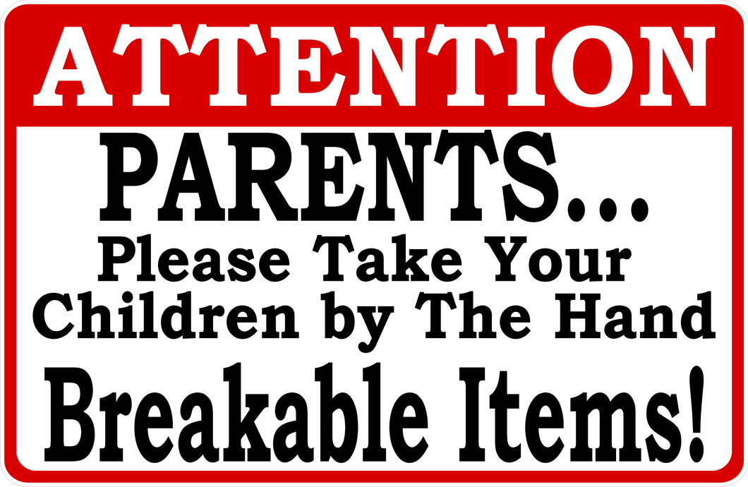 Attention Parents Please Take Children by Hand Decal Multi-Pack