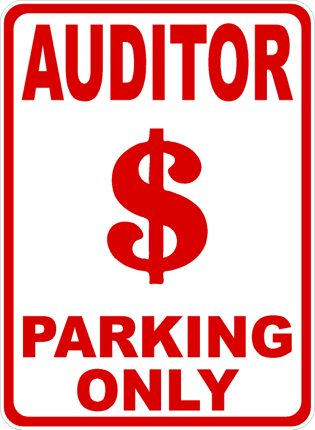 Auditor Parking Only Sign