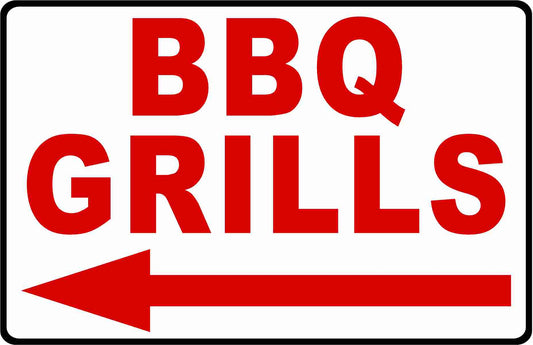BBQ Grills Sign with Optional Directional Arrow