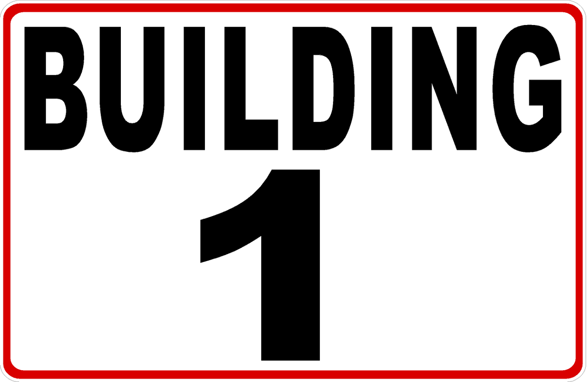 First Building Sign Building Lettering & Numbering Sign – Signs by SalaGraphics
