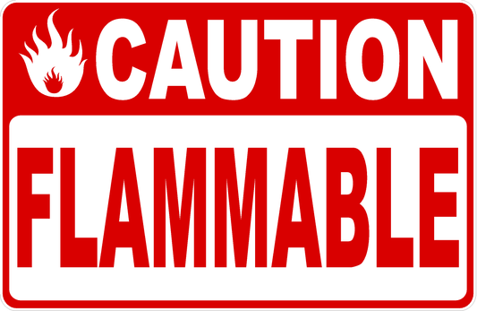 Caution Flammable Sign