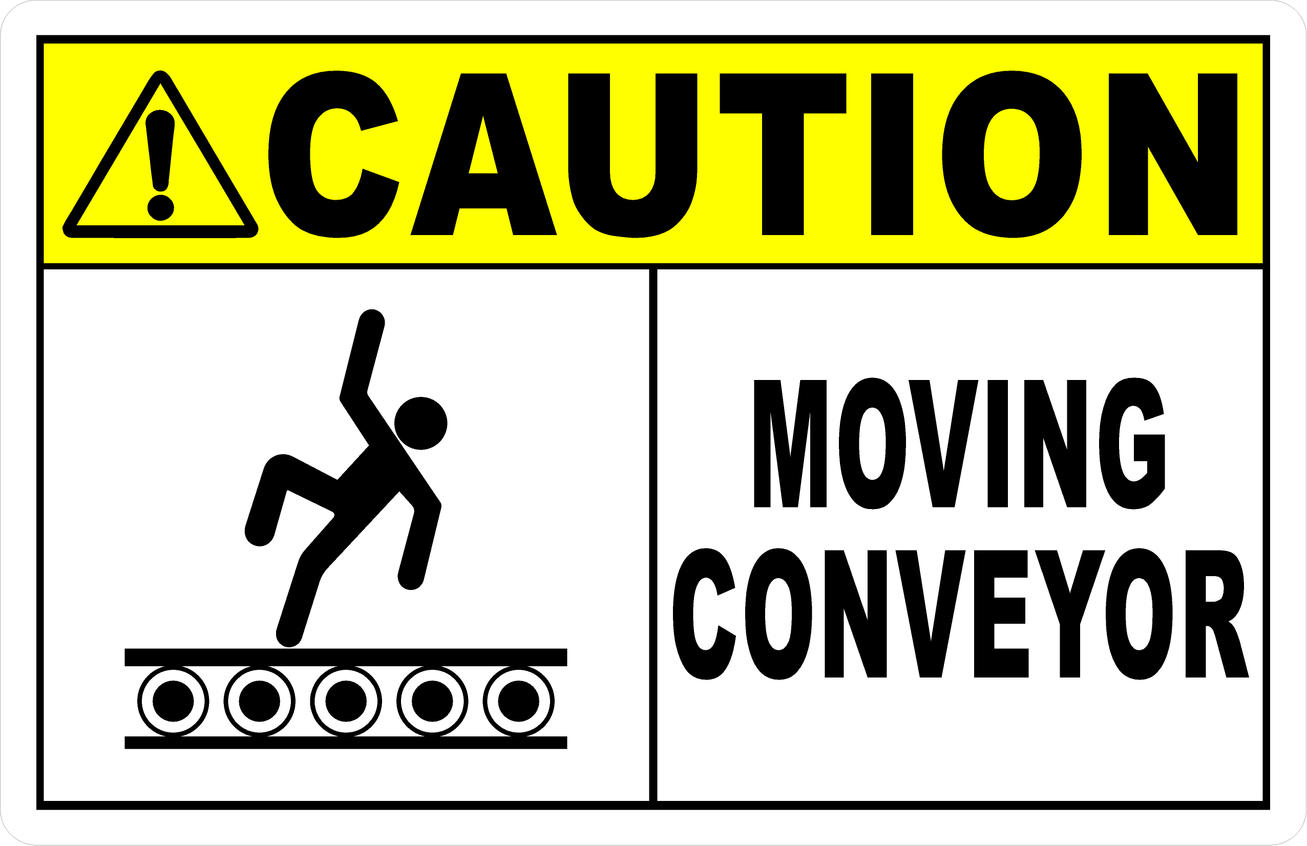 Caution Moving Conveyor Sign – Signs by SalaGraphics