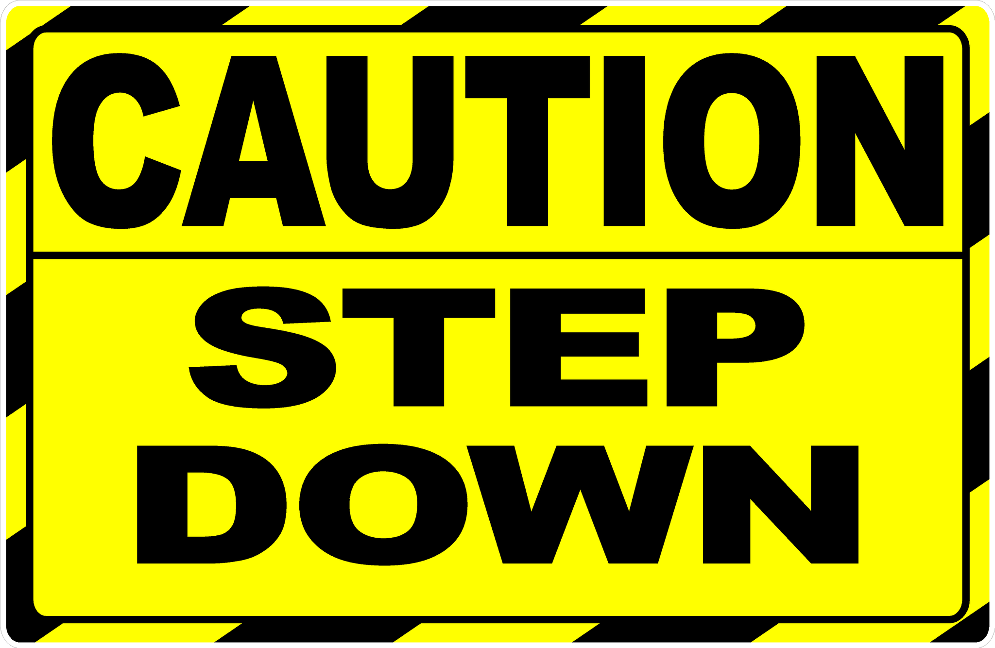Step Out Signage Caution Step Down Sign โ Signs by SalaGraphics