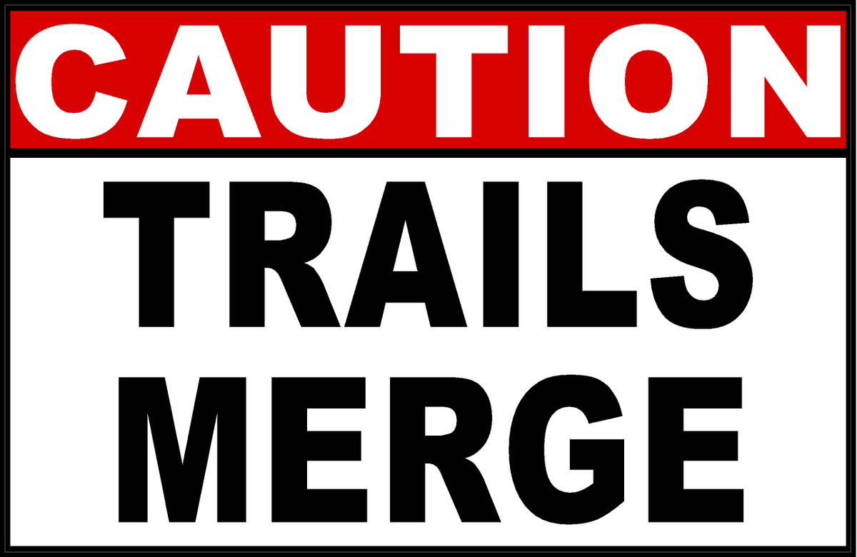 Caution Trails Merge Sign – signs by salagraphics