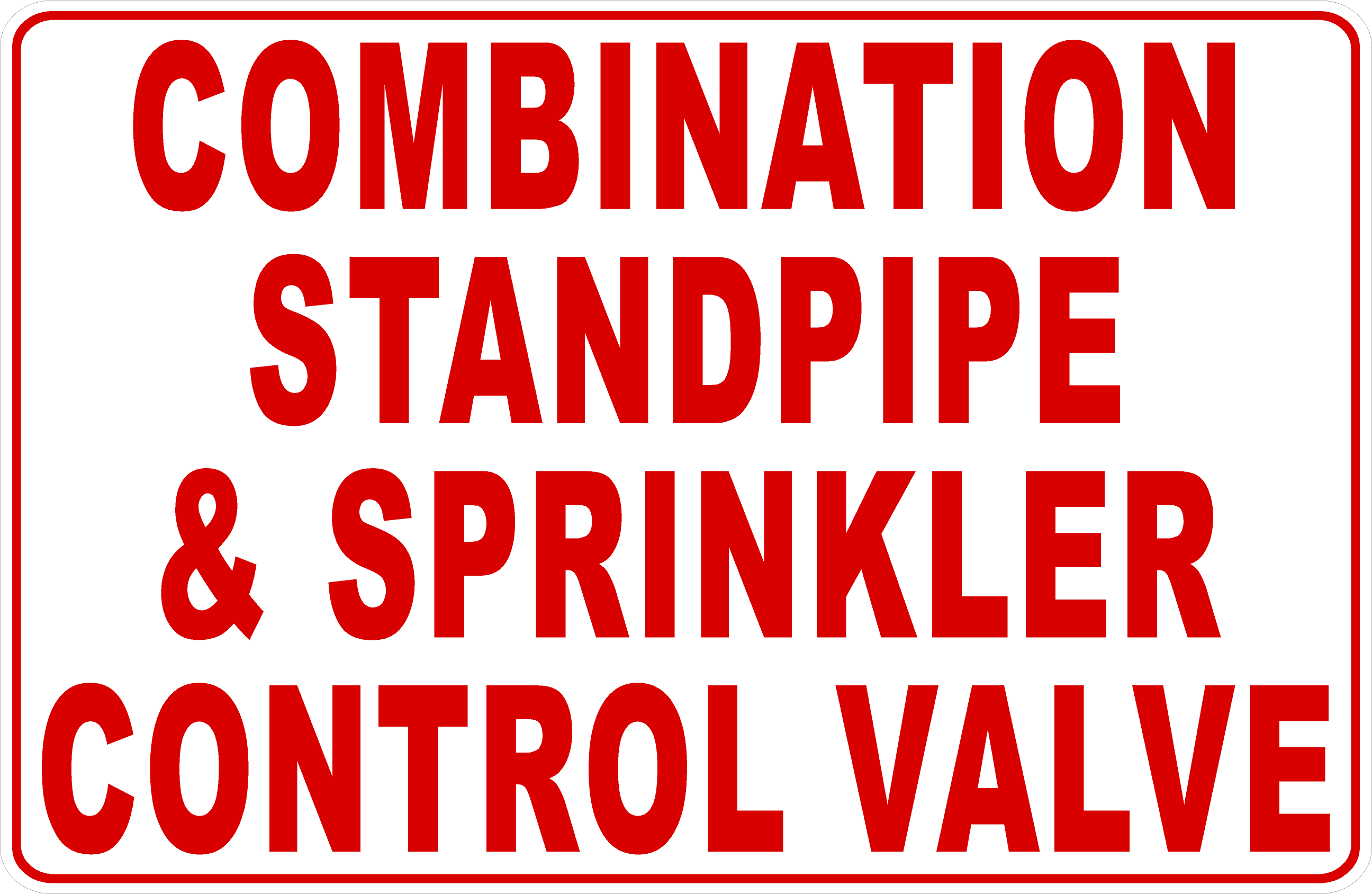 Combination Standpipe and Sprinkler Control Valve Decal – signs by ...