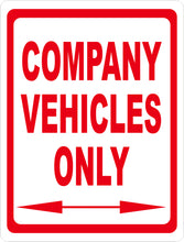 Company Vehicles Only Sign With Optional Arrows