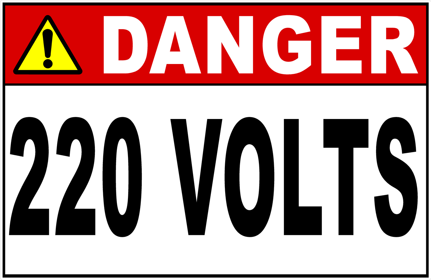 Danger 120 Volts Sign Customizable