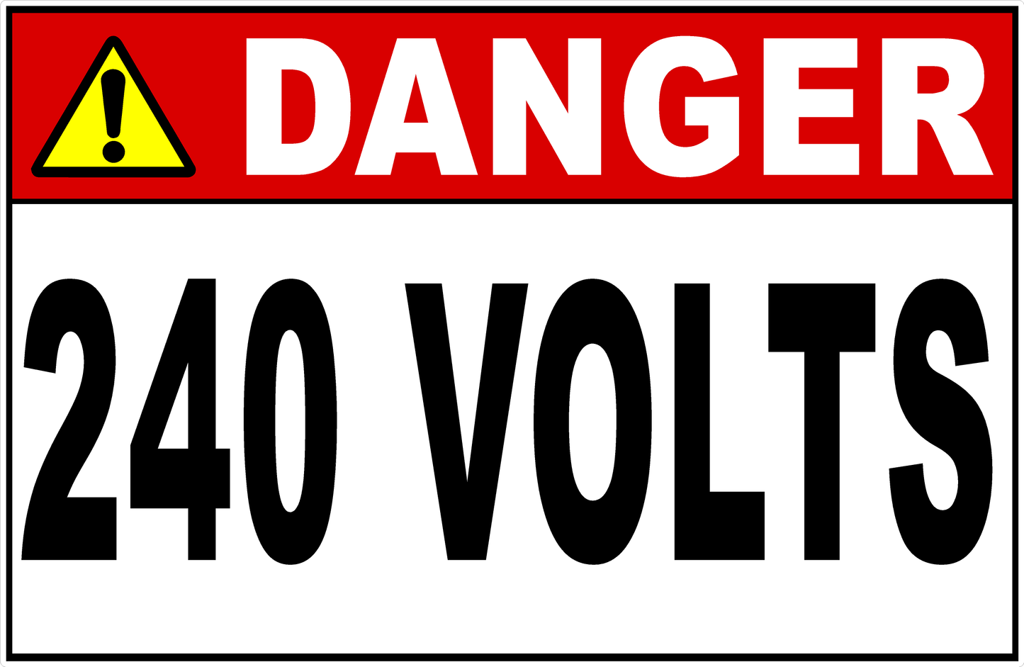 Danger 120 Volts Sign Customizable