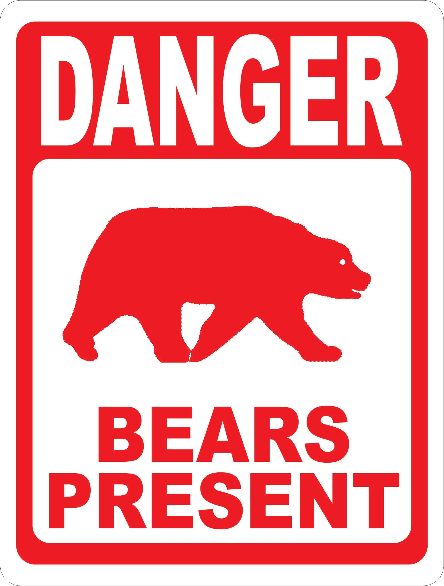 Garbear Sign Images Danger Bears Present Sign – signs by salagraphics