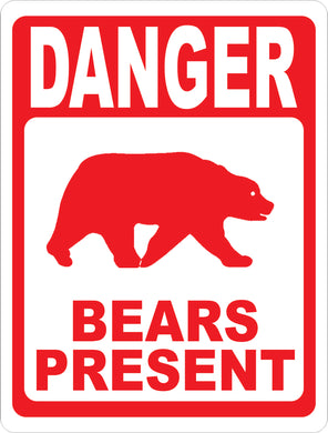 Danger Bears Present Sign