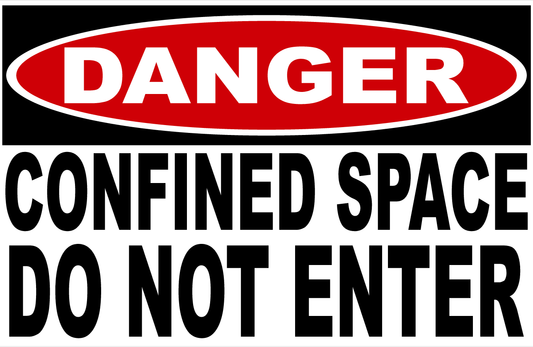 Danger Confined Space Do Not Enter Decal. Multi-Pack