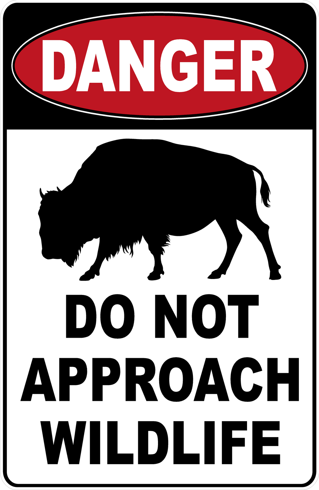 Danger Do Not Approach Wildlife Sign