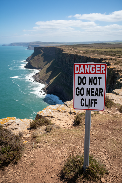 Danger Do Not Go Near Cliff Edge Sign Sala Graphics