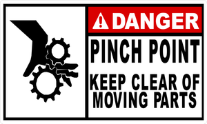 Danger Pinch Point Decal