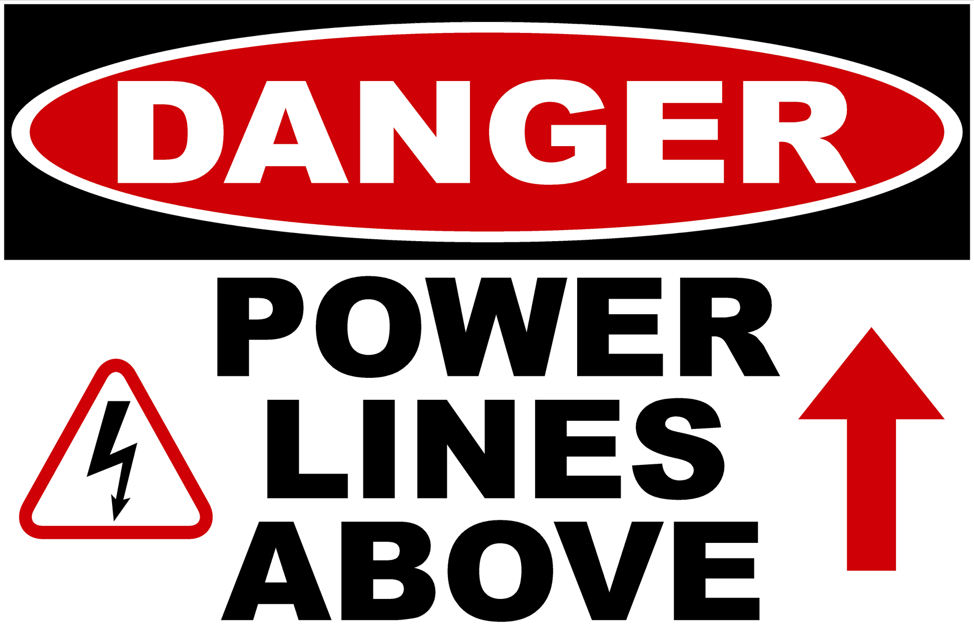 Danger Power Lines Above Decal