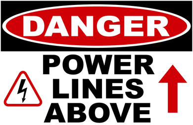 Danger Power Lines Above Decal Multi-Pack