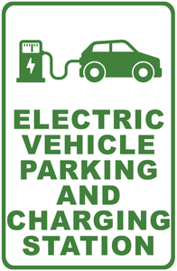 Electric Vehicle Parking And Charging Station Sign