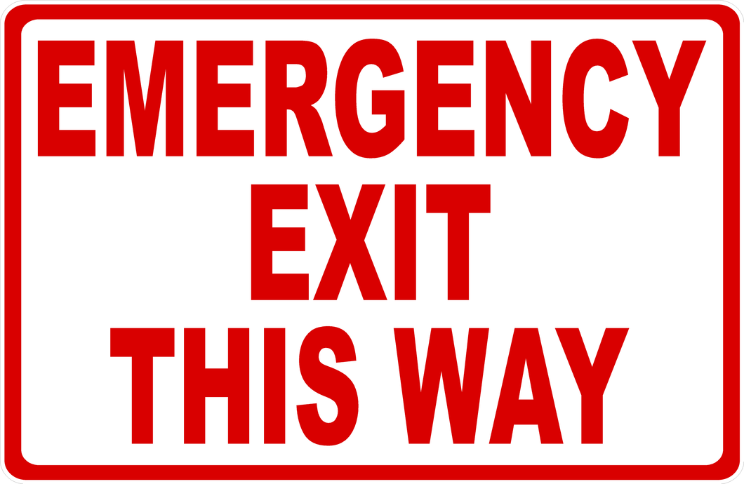 Emergency Exit This Way With Optional Directional Arrow Sign