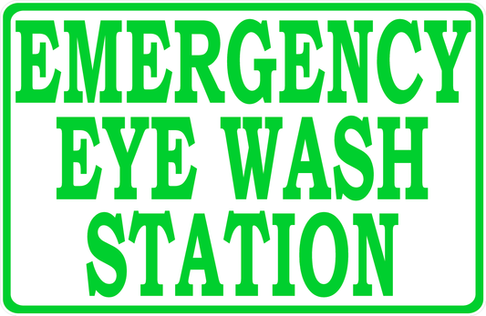 Emergency Eye Wash Station Sign