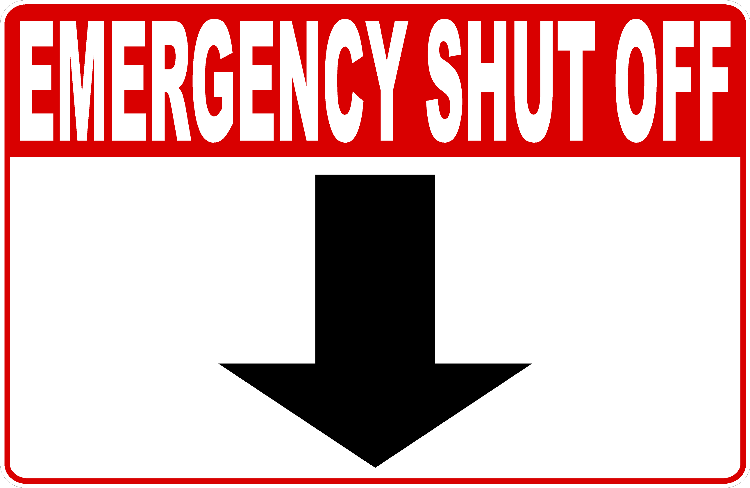 Emergency Shut Off Sign – Signs by SalaGraphics