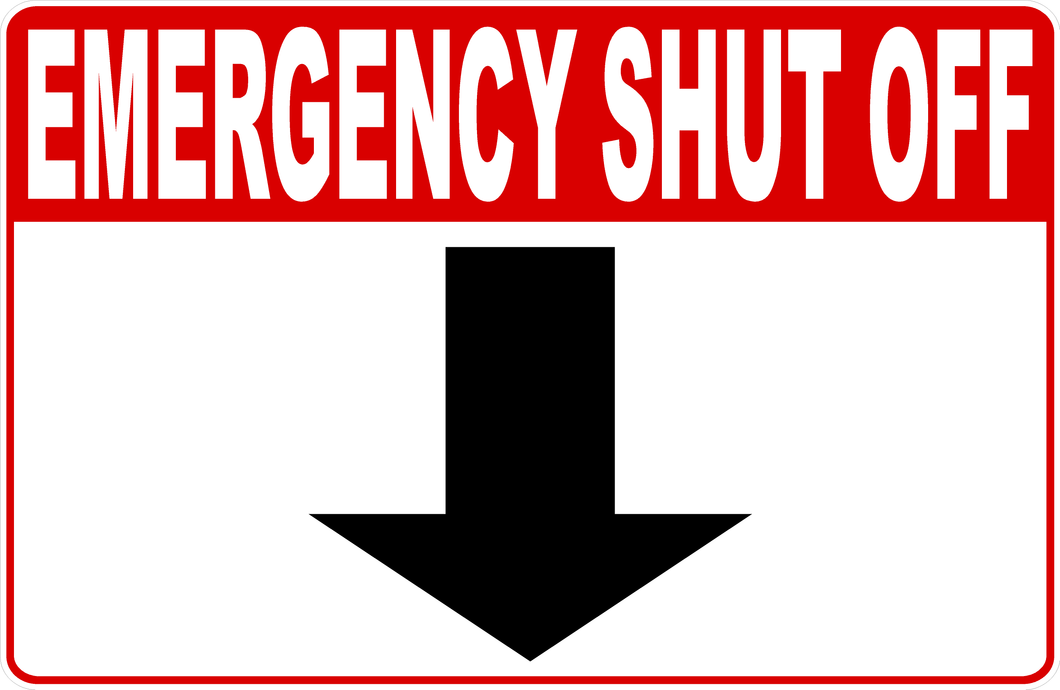 Emergency Shut Off Sign