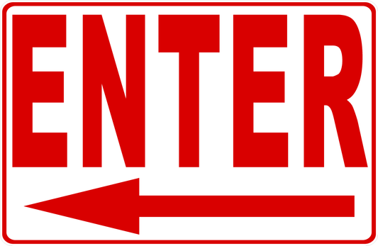 Enter Sign with Optional Directional Arrow