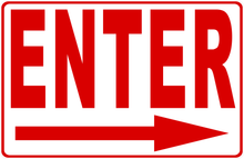 Enter Sign with Optional Directional Arrow