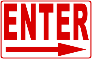 Enter Sign with Optional Directional Arrow