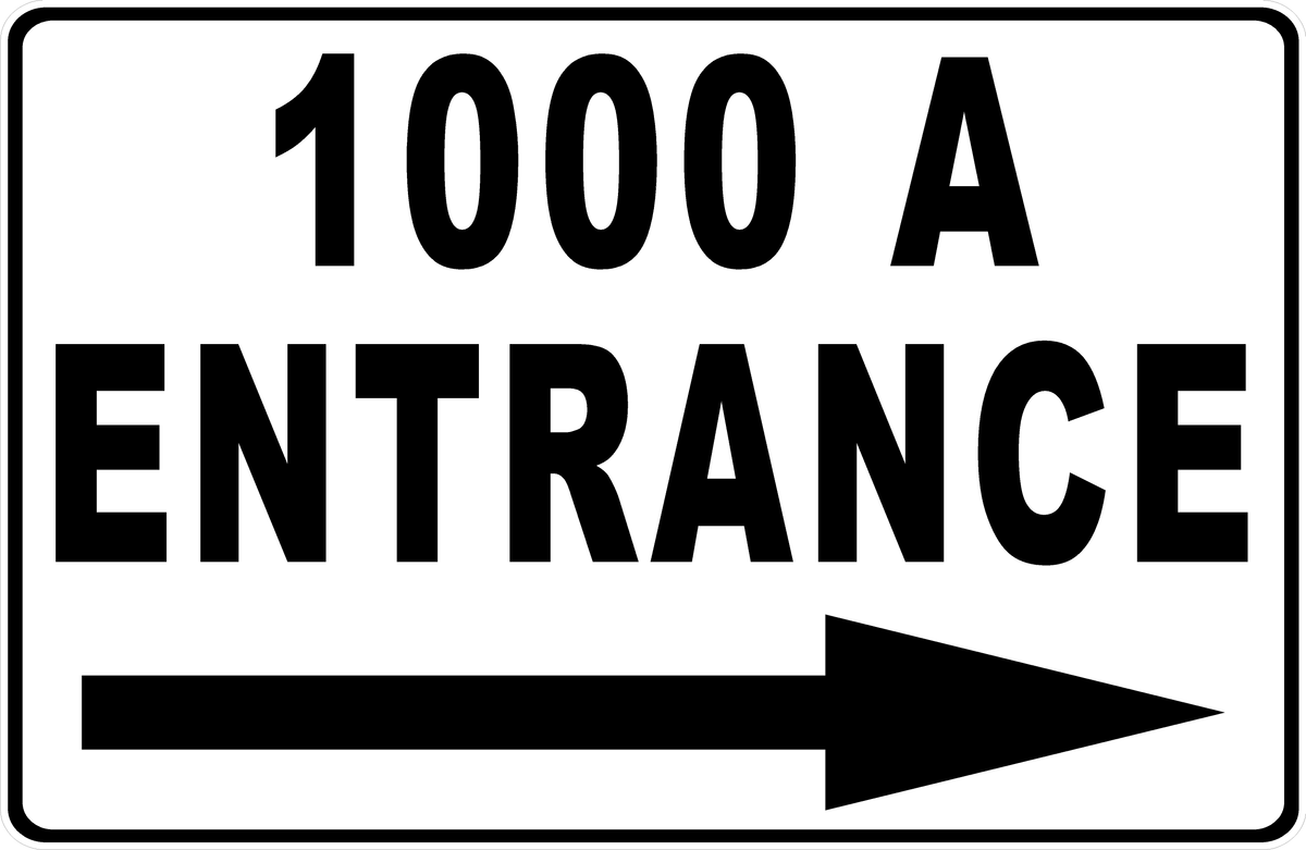 Entrance Sign with Optional Arrow and Address Number Sign Customizable ...