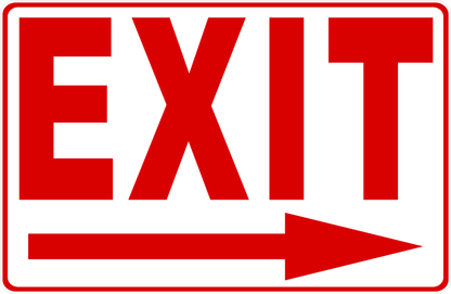 Exit Sign with Optional Directional Arrows