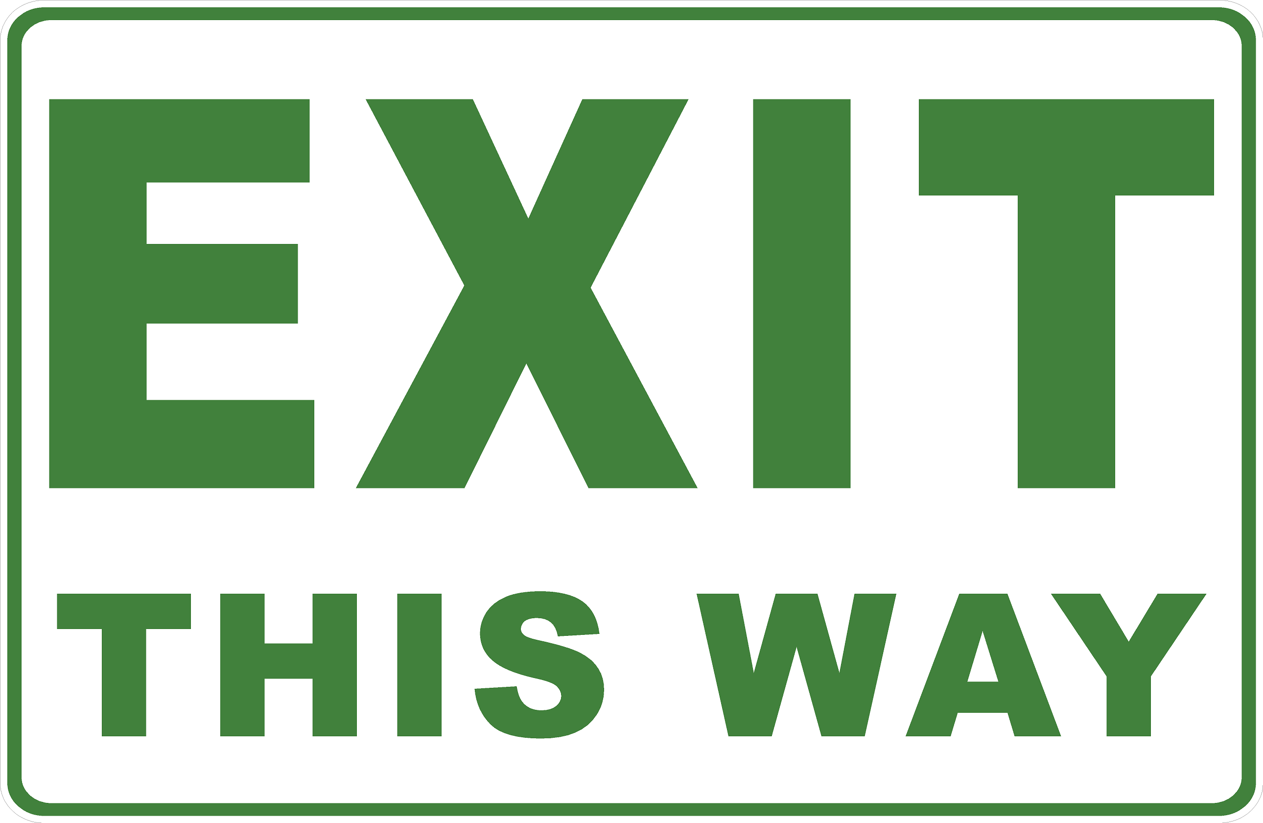 Run This Way Sign Exit This Way With Optional Directional Arrow Sign – signs by salagraphics
