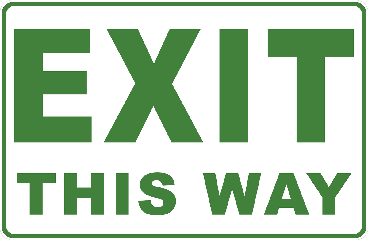 Exit This Way With Optional Directional Arrow Sign – Signs by SalaGraphics