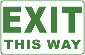 Exit This Way With Optional Directional Arrow Sign