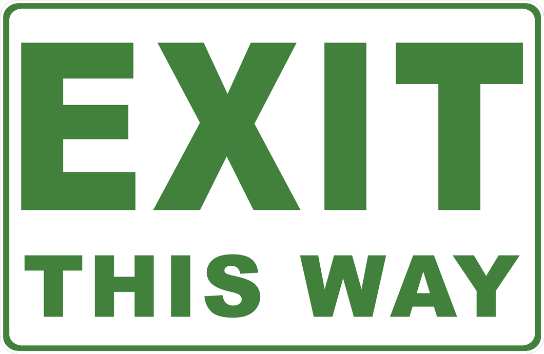 Exit This Way With Optional Directional Arrow Sign – signs by salagraphics