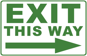 Exit This Way With Optional Directional Arrow Sign