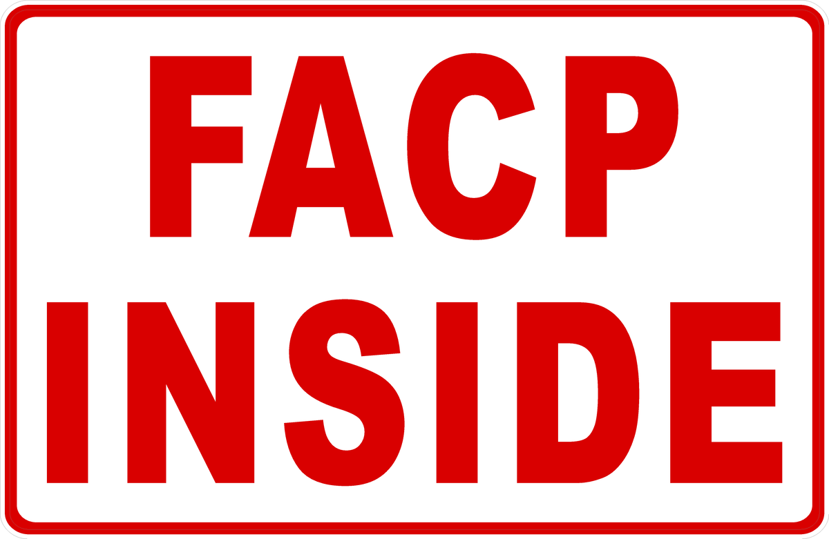 FACP Inside Sign Decal – signs by salagraphics