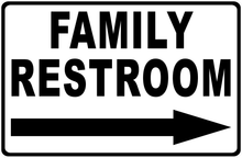 Family Restroom With Optional Directional Arrow Sign