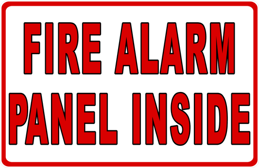 Fire Alarm Panel Inside Sign