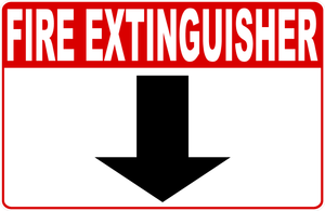 Fire Extinguisher with Down Arrow Sign